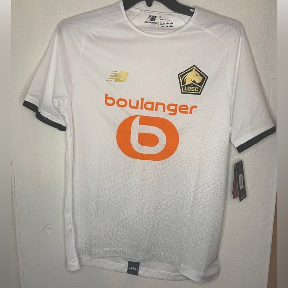 Mens New Balance Lille Olympique Sporting Club LOSC Soccer Jersey MT130125 Sz L - Picture 1 of 3